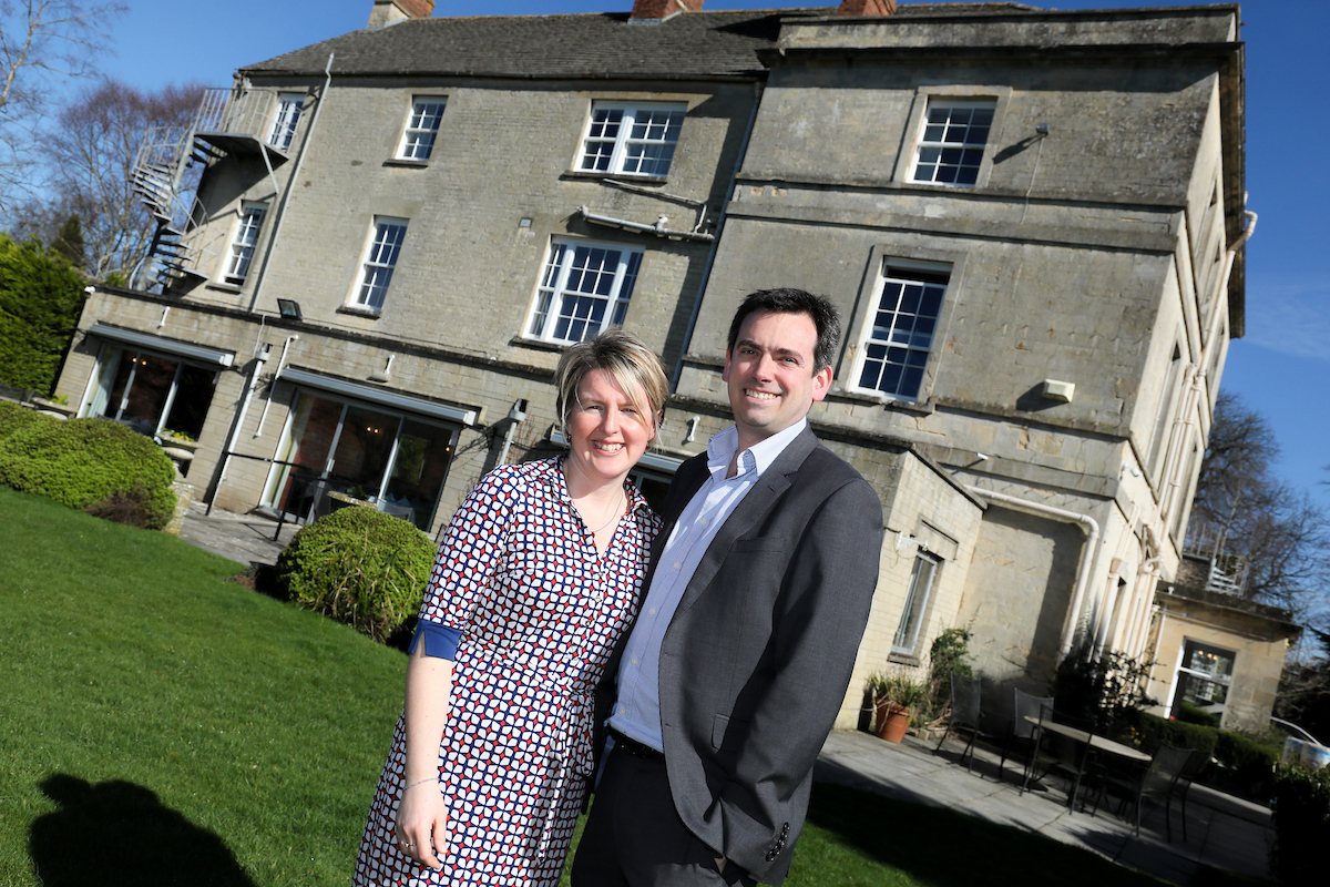 Hampshire Sarah and Aidan Stevens owners of Stratton House Hotel.
