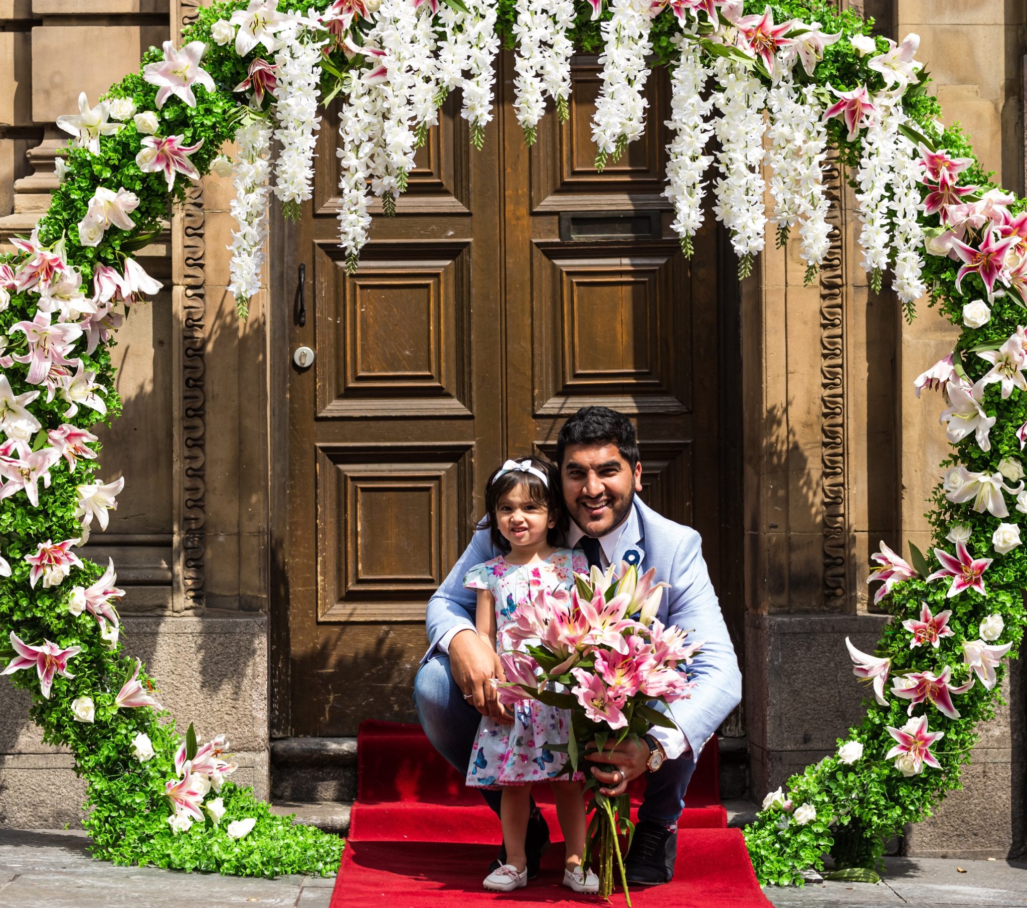 Donnington Valley Atul Malhotra with his daughter Leila Lily outside the new venue