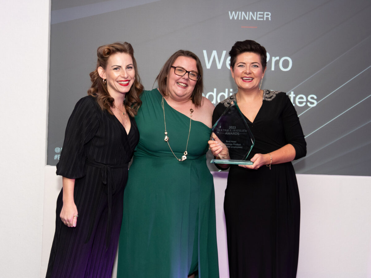 Winner of Best Hotel Technology Product (under 100 employees) announced at the Boutique Hotelier Awards 2023